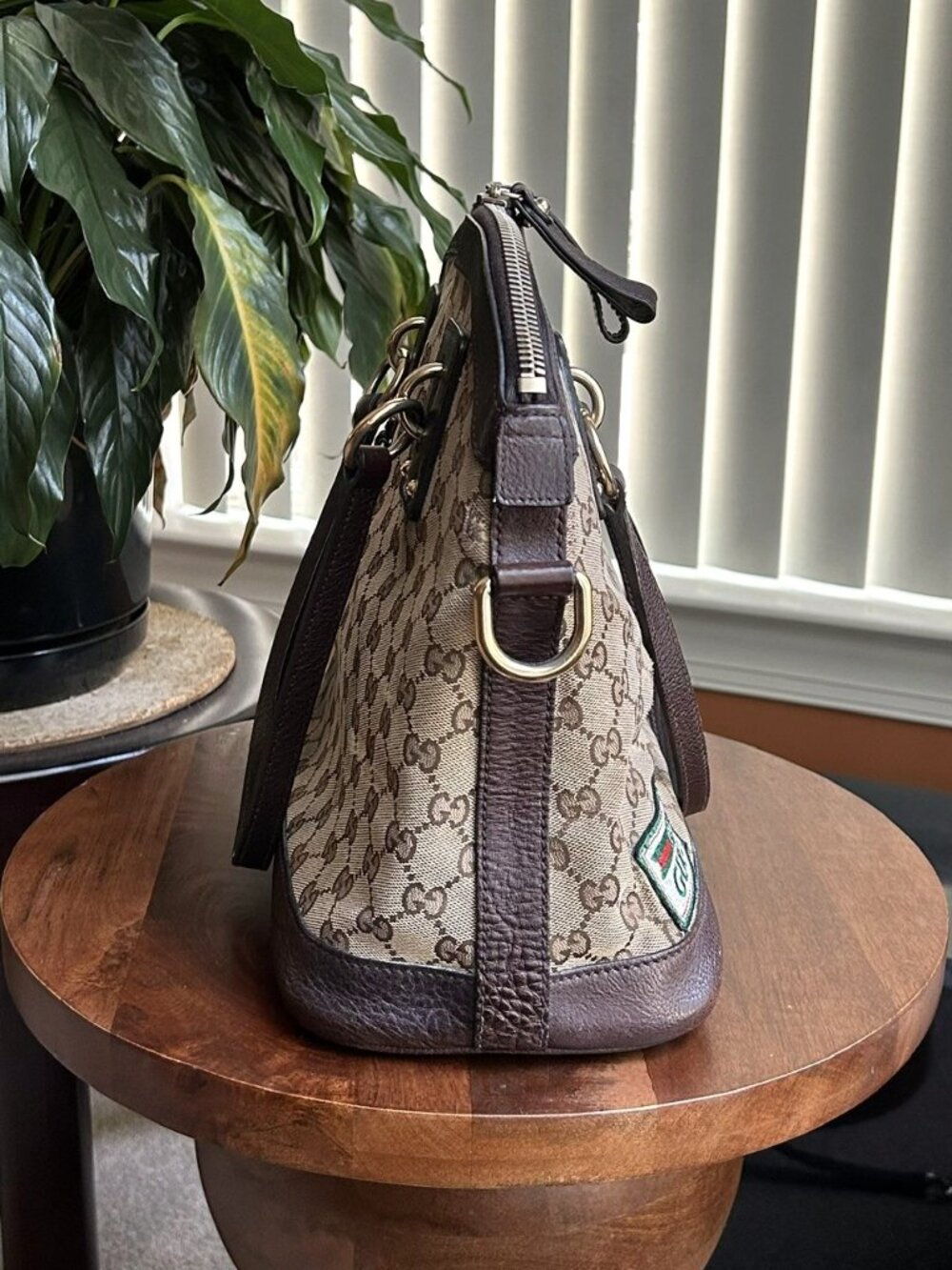 GUCCI GG Charm Two-Way Dome Shoulder Bag, Tan, Brown - Picture 5 of 16